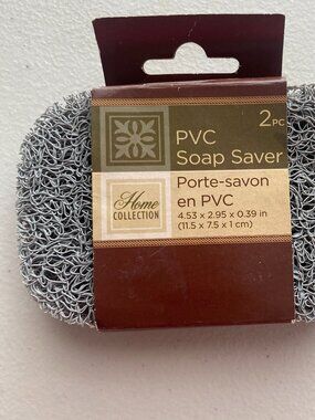 2Pc. PVC Soap Saver Pads Self-Draining Gray Plastic 4.53"l x 2.95"w x 0.39"thick